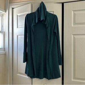 Athleta Green Cardigan Sweater with Draped Open Front